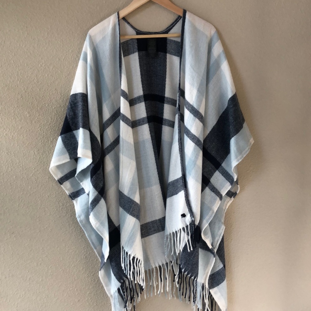 Banana Republic Plaid Poncho / Shawl one size